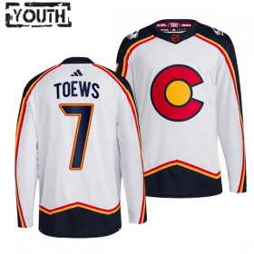 Barn Ishockey Colorado Avalanche tröja Devon Toews 7 Adidas 2022-23 Vit Reverse Retro 2.0 Authentic